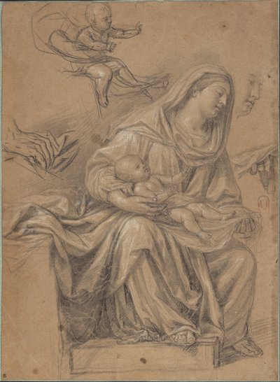 Madonna seduta con il Bambino sulle ginocchia e studi correlati da Nicolas de Plattemontagne