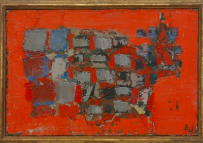 Composizione su fondo rosso da Nicolas de Staël