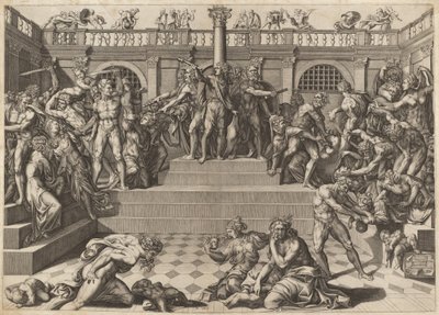 Il massacro degli innocenti da Nicolaus Beatrizet, after Marco Dente, after Baccio Bandinelli