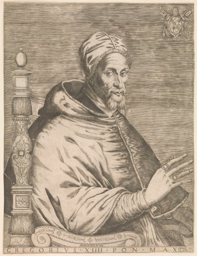 Ritratto di papa Gregorio XIV, seduto da Nicolaus van Aelst (attributed to)