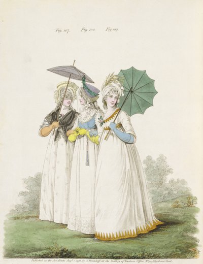 Abiti da mattina, figg. 107, 108 e 109 da `Gallery of Fashion