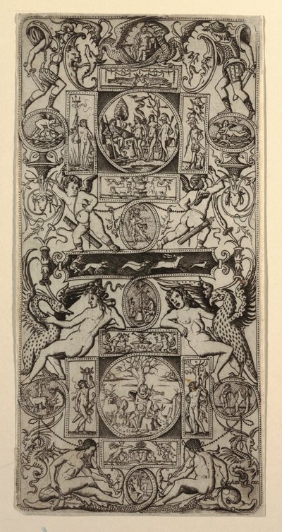 Pannello ornamentale con Orfeo e il giudizio di Paride da Nicoletto da Modena