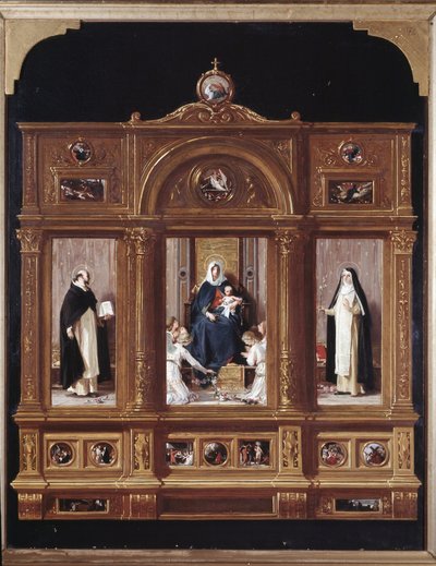 Vergine del rosario (rappresentazione in mise en abyme di un trittico) da Nicolo Barabino