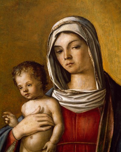 Madonna col Bambino, Pannello centrale del Trittico con Madonna col Bambino, San Alberto e San Sebastiano da Nicolo Rondinelli