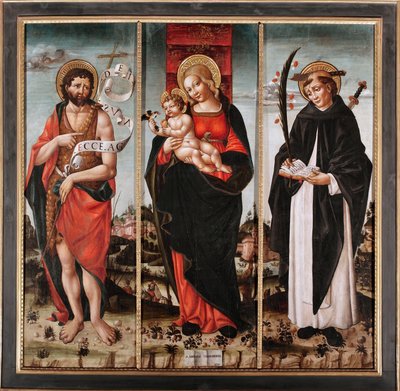 Vergine e Bambino tra San Giovanni Battista e San Pietro Martire da Nicolo da Cremona