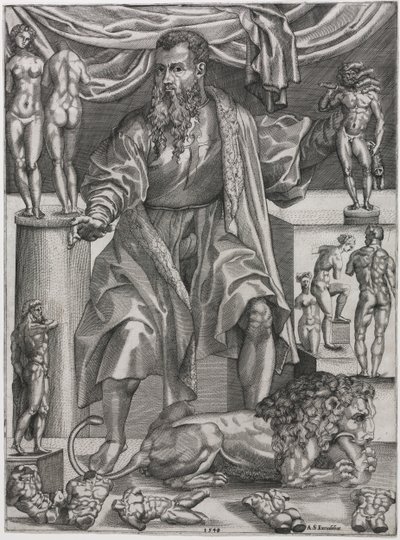 Ritratto di Baccio Bandinelli con leone da Nicolo della Casa