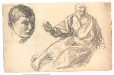 Figura di Cristo e una testa da Niels Larsen Stevns