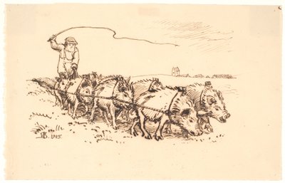 Contadino che ara la terra da Niels Skovgaard