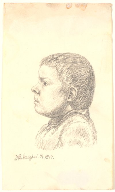 Ritratto di ragazzo di profilo verso sinistra da Niels Skovgaard