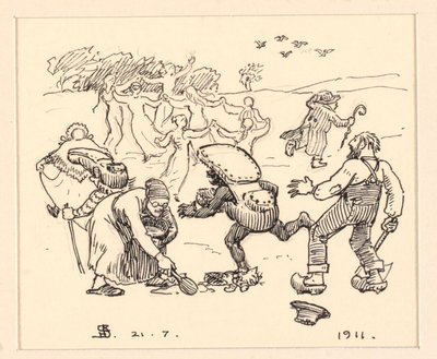 Illustrazione per "Den tykke kat" da Niels Skovgaard