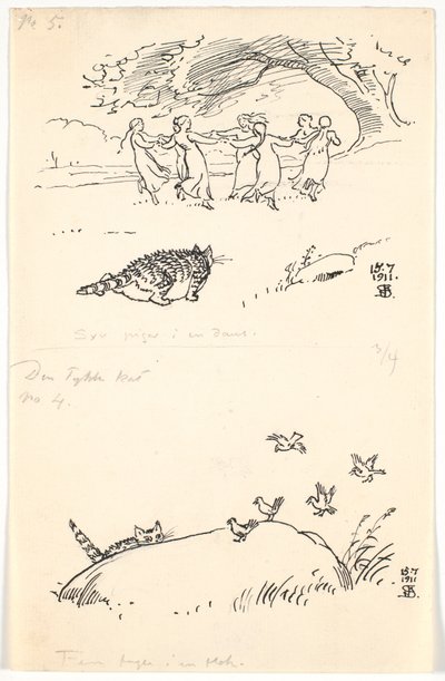 Due bozze per "Il gatto grasso" da Niels Skovgaard
