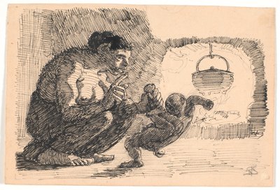 La moglie del troll Find zittisce il suo bambino da Niels Skovgaard