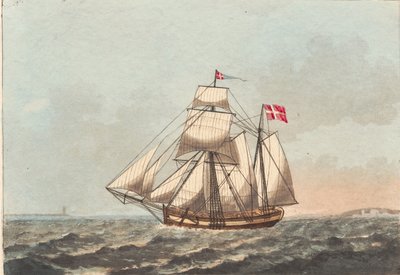 Una galea danese, vista al riparo, con vento laterale da Niels Truslew