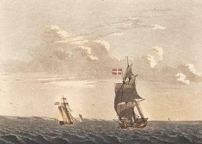 Una galea con vento laterale e una brigantina al vento da Niels Truslew