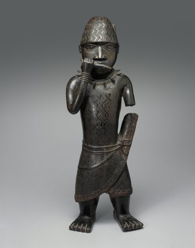 Figura di un Suonatore di Corno, Nigeriano, c.1504-50 da Nigerian School