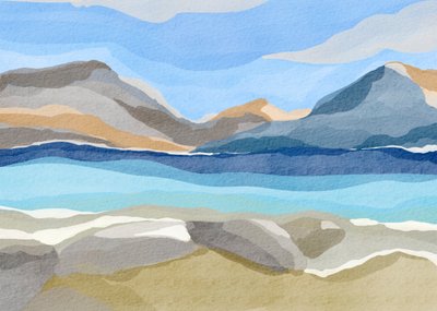 Lago di montagna astratto e sereno da Nikita Jariwala