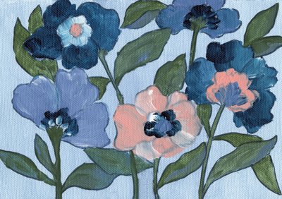 Fiori blu e color pesca da Nikita Jariwala