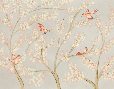 Uccellini rosa e fiori primaverili da Nikita Jariwala