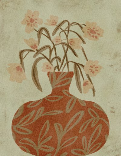Vaso in terracotta "Blossoms" da Nikita Jariwala