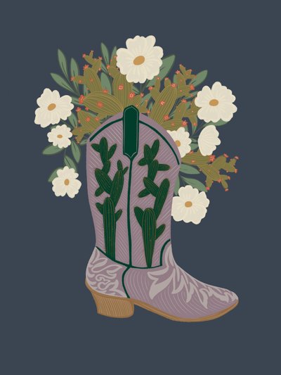 Stivale con motivi floreali in stile western da Nikita Jariwala