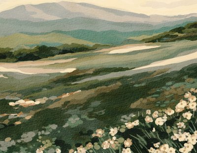 Paesaggio montano tra i fiori selvatici da Nikita Jariwala