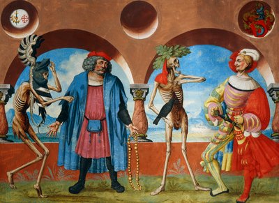 La morte, capo del governo e borghese di Berna dal ciclo della Danza della Morte di Albrecht Kauw da Niklaus Manuel