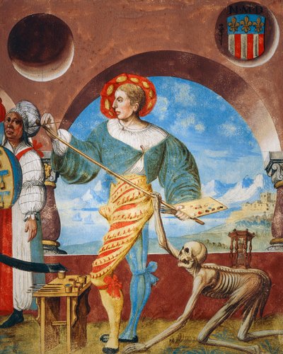 La morte che tira il pennello dal pittore (dettaglio) da Niklaus Manuel