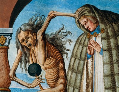 Morte con il canonico, dettaglio di Morte, abate e il canonico (assistente dell