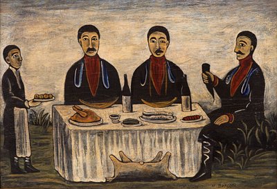 Tre uomini a cena da Niko Pirosmani