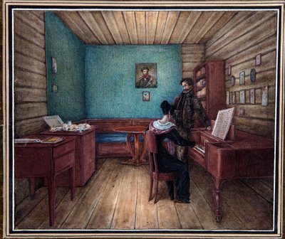 Il conte Sergej Volkonskij e sua moglie nella fortezza di Pietro e Paolo da Nikolai Alexandrovich Bestuzhev