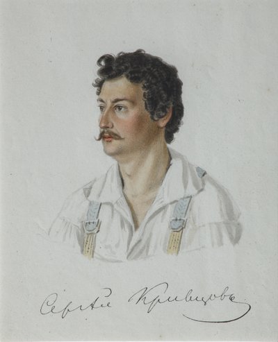 Ritratto del Decabrista Sergey Krivtsov 1802-1864, 1828 da Nikolai Alexandrovich Bestuzhev