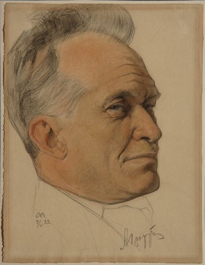 Ritratto di Alexander Dmitrievich Tsiurupa 1870-1928, 1922 da Nikolai Andreevich Andreev