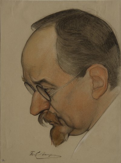 Ritratto di Georgy Vasilyevich Chicherin 1872-1936, 1921 da Nikolai Andreevich Andreev