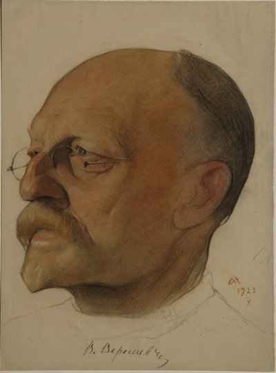 Ritratto di Vikenty Vikentyevich Veresaev, 1923 da Nikolai Andreevich Andreev