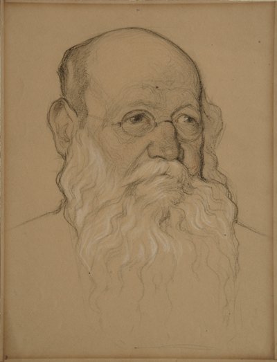 Ritratto del rivoluzionario Conte Pyotr A. Kropotkin 1842-1921, 1920-1921 da Nikolai Andreevich Andreev