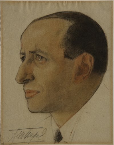 Ritratto del regista Alexander Tairov da Nikolai Andreevich Andreev