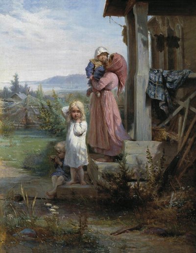 Mattina in un villaggio, 1880 da Nikolai Andreyevich Koshelev
