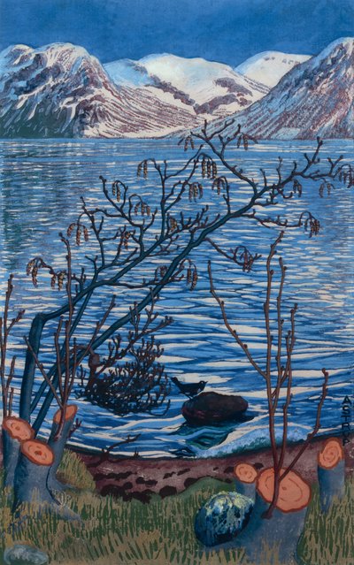 Uccello su pietra da Nikolai Astrup
