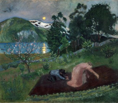 Notte di primavera in giardino da Nikolai Astrup