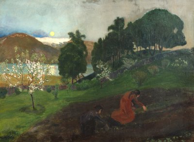 Notte di primavera in giardino da Nikolai Astrup