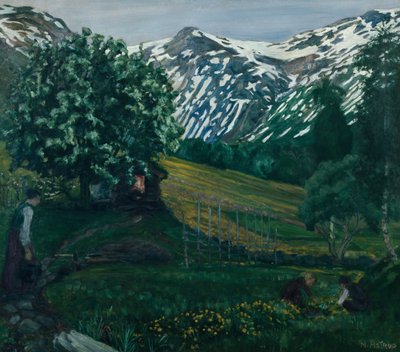 Notte di primavera a Smieheggen da Nikolai Astrup