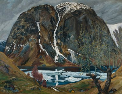 Disgelo primaverile sotto la collina da Nikolai Astrup
