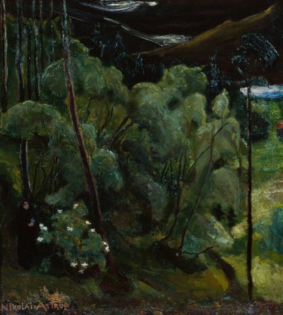 Donna nella foresta da Nikolai Astrup