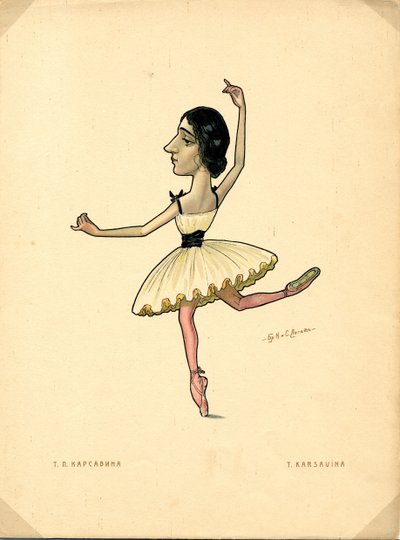 Ballerina Tamara Karsavina Da: Balletto Russo in Caricature, 1902-1905 da Nikolai Gustavovich Legat
