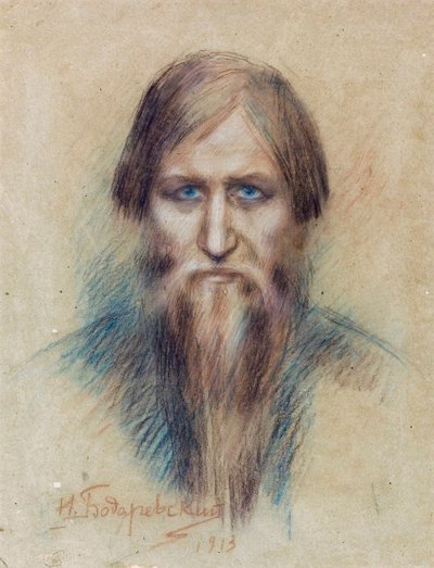 Ritratto del mistico russo Grigori Rasputin da Nikolai K. Bodarevski