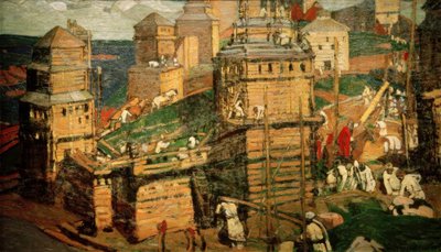 Costruzione di una città da Nikolai Konstantinowitsch Roerich