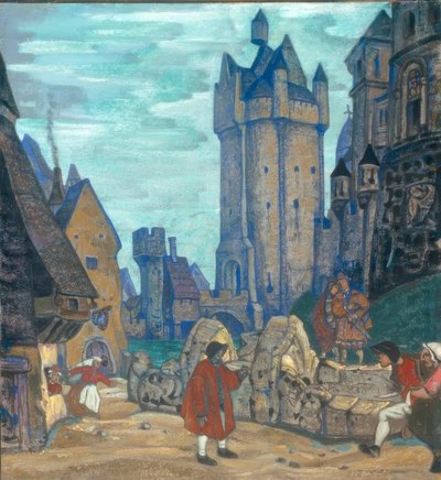 Davanti al castello da Nikolai Konstantinowitsch Roerich