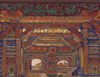 Il Palazzo dello Zar Berendey. Scenografia per il teatro La Fanciulla di Neve di A. Ostrovsky da Nikolai Konstantinowitsch Roerich