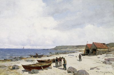 Pescatori sulla spiaggia da Nikolai Martin Ulfsten