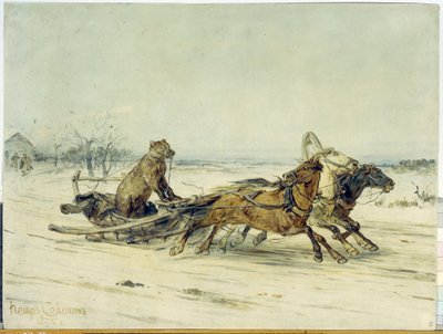 Generale Toptygin - Un orso con una museruola, installato in una slitta trainata da tre cavalli, secondo una storia di Nikolai Nekrassov da Nikolai Nekrassov